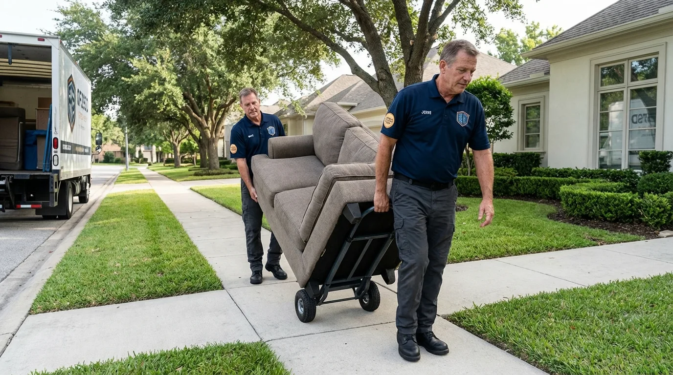 Local residential moving crew loading furniture in Pine Valley, CA